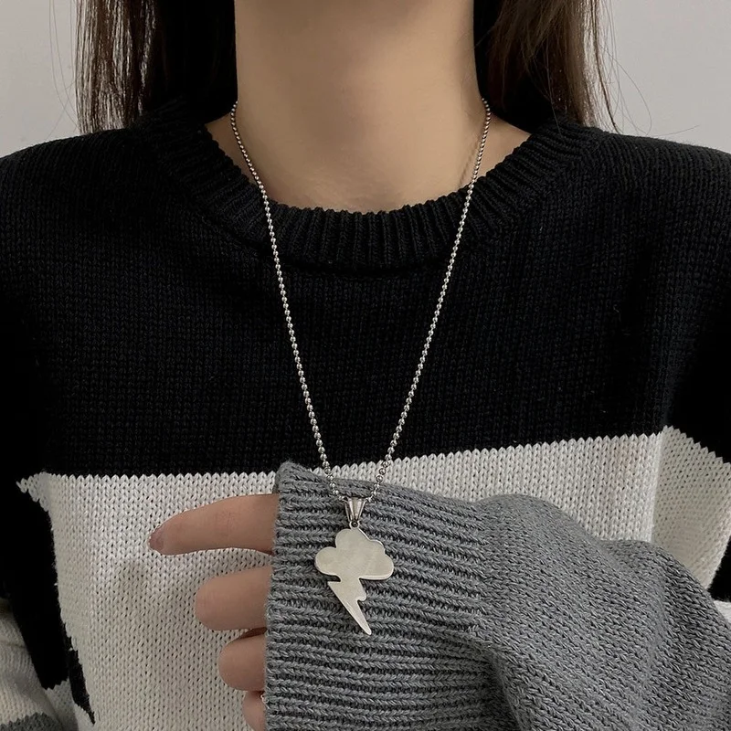 cloud lightning woman Necklace Simple long necklaces women Chain pendant Jewelry silver color Trendy korean stainless collares
cloud lightning woman Necklace Simple long necklaces women Chain pendant Jewelry silver color Trendy korean stainless collares