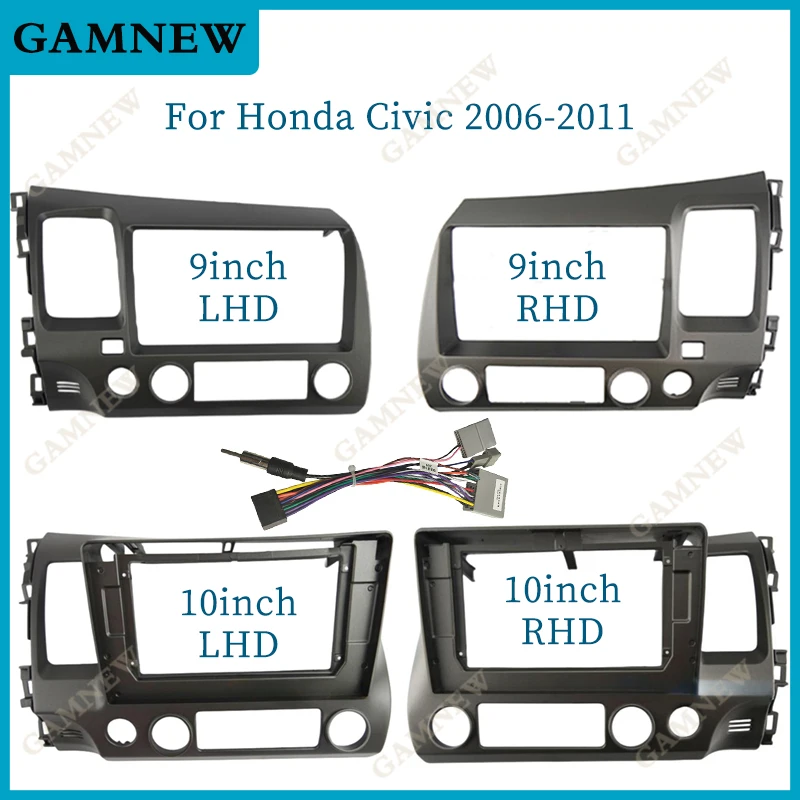 

9-дюймовая 10-дюймовая Автомобильная рамка, адаптер для Android, стандартная панель, комплект для Honda Civic G8 2006-2011
