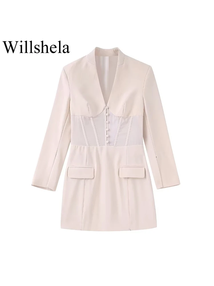 Willshela Women Fashion With Pockets Button Corset Mini Dress Vintage V-Neck Long Sleeves Female Chic Lady Dresses
Willshela Women Fashion With Pockets Button Corset Mini Dress Vintage V-Neck Long Sleeves Female Chic Lady Dresses