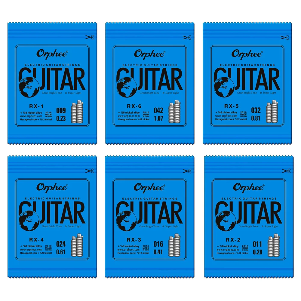Extra Light RX15 Orphee Electric Guitar Strings E B G D A Single String Super Light Gauge 009-042 Hexagonal Carbon Steel Nickel
Extra Light RX15 Orphee Electric Guitar Strings E B G D A Single String Super Light Gauge 009-042 Hexagonal Carbon Steel Nickel