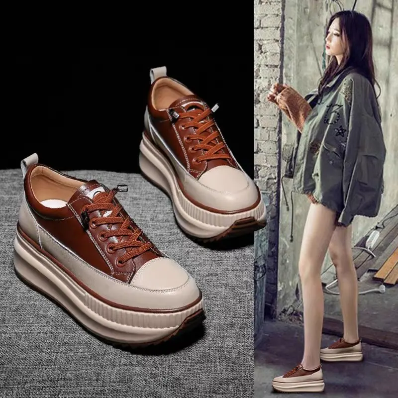 Winter Chunky Sneakers Warm Casual Vulcanized Shoes Woman High Platform Boots 7CM Lace Up High Top Leather Sneakers Women Mujer
Winter Chunky Sneakers Warm Casual Vulcanized Shoes Woman High Platform Boots 7CM Lace Up High Top Leather Sneakers Women Mujer