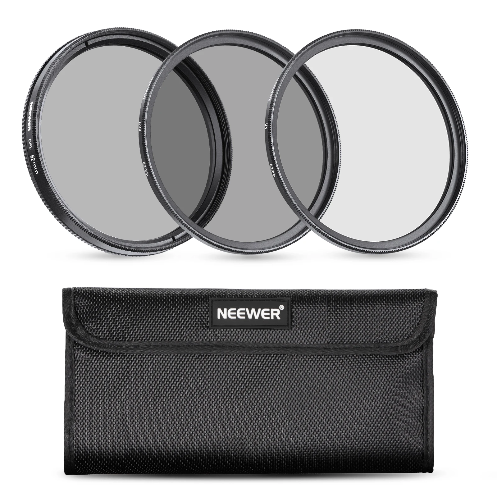Neewer 62MM Lens Filter Kit:UV+CPL+ND4 Filter+Pouch+Cleaning Cloth for Pentax K-5 II+Sony A77 DSLR with 18-135mm f/3.5-5.6 lens
Neewer 62MM Lens Filter Kit:UV+CPL+ND4 Filter+Pouch+Cleaning Cloth for Pentax K-5 II+Sony A77 DSLR with 18-135mm f/3.5-5.6 lens