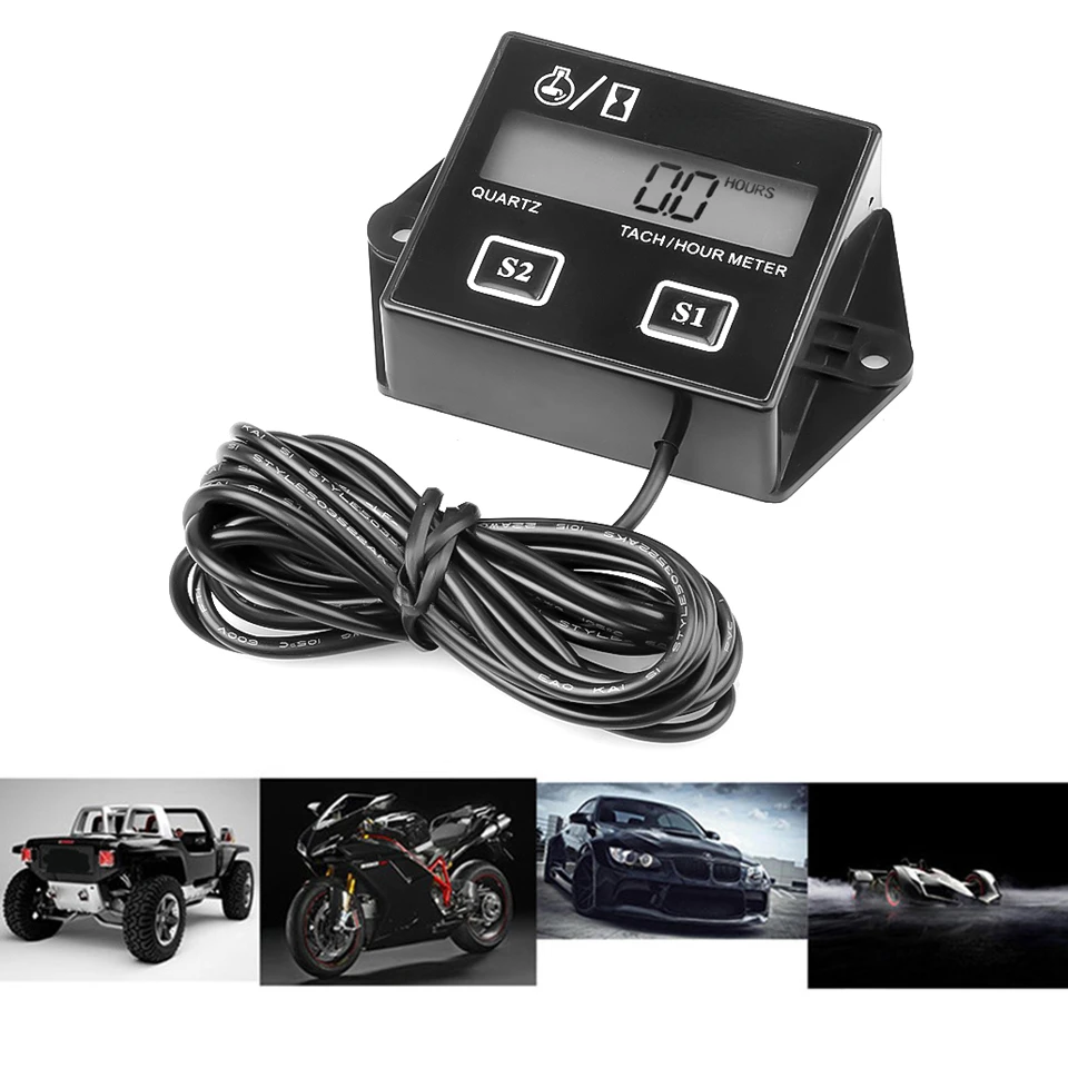 Digital Engine Tach Hour Meter Tachometer Gauge Inductive Display For Motorcycle Motor Marine chainsaw pit bike Boat
Digital Engine Tach Hour Meter Tachometer Gauge Inductive Display For Motorcycle Motor Marine chainsaw pit bike Boat