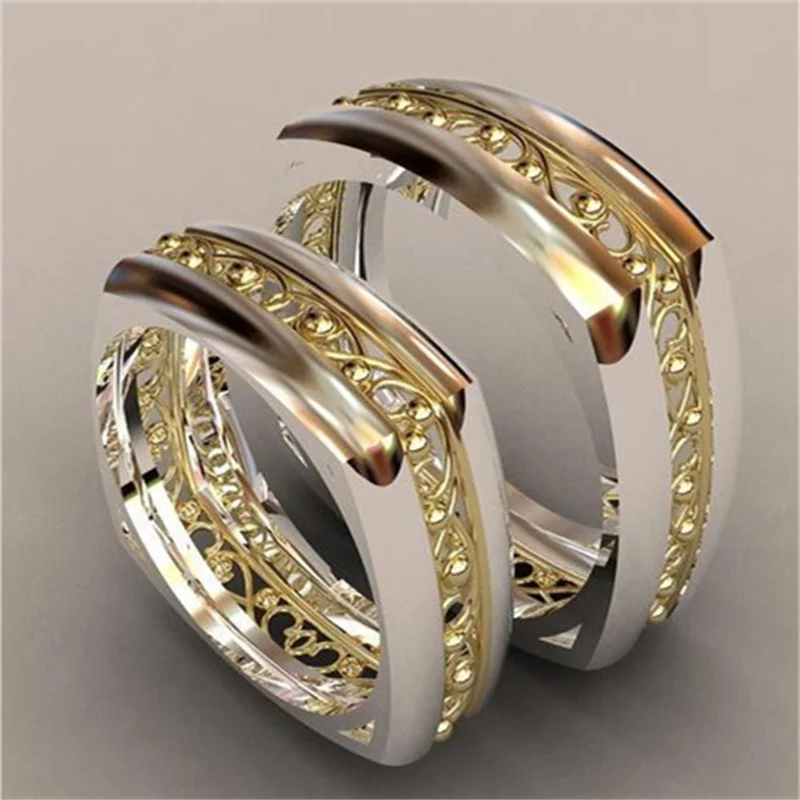 Elegant Silver Gold Colors Hollow Pattern Rings for Men Women Trendy Metal Inlaid White Stone Wedding Engagement Jewelry
Elegant Silver Gold Colors Hollow Pattern Rings for Men Women Trendy Metal Inlaid White Stone Wedding Engagement Jewelry