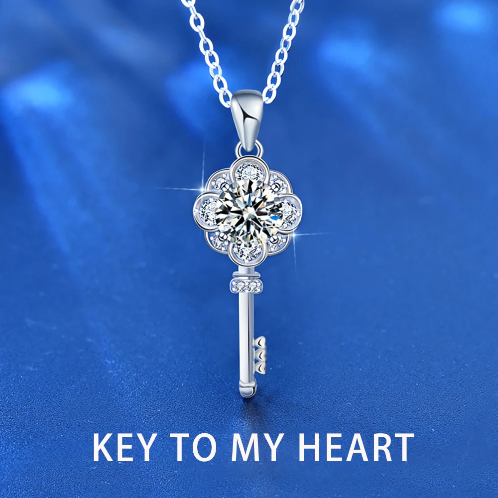 1CT Key To My Heart Moissanite Necklace 925 Silver Chains Original Certified Jewelry for Women Free Shipping
1CT Key To My Heart Moissanite Necklace 925 Silver Chains Original Certified Jewelry for Women Free Shipping
