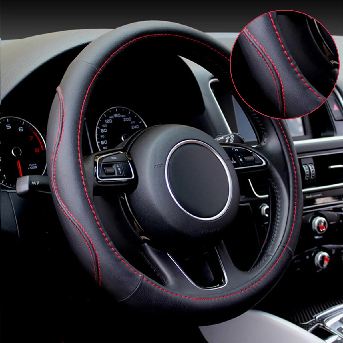 Steering Wheel Cover Universal 38cm 15" Auto Car SUV Leather Steering Wheel Wrap With Better Sport Grip For Men Women D Shape
Steering Wheel Cover Universal 38cm 15" Auto Car SUV Leather Steering Wheel Wrap With Better Sport Grip For Men Women D Shape