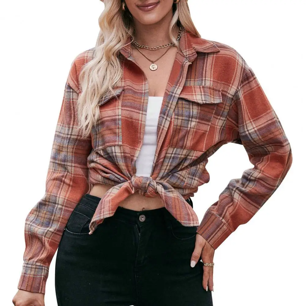blusas Autumn Winter Casual Outwear Lapel Long Sleeve Flap Pockets Single Breasted Plaid Print Shirt Coat shirts & blouses
blusas Autumn Winter Casual Outwear Lapel Long Sleeve Flap Pockets Single Breasted Plaid Print Shirt Coat shirts & blouses