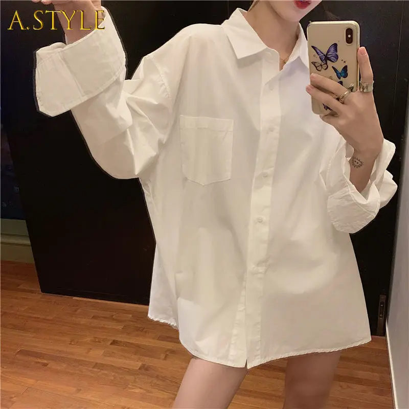 Shirts Women Solid Pockets Retro Basic All-match Streetwear BF Ulzzang Casual Chic Ins Cozy Long Sleeve Top College New
Shirts Women Solid Pockets Retro Basic All-match Streetwear BF Ulzzang Casual Chic Ins Cozy Long Sleeve Top College New