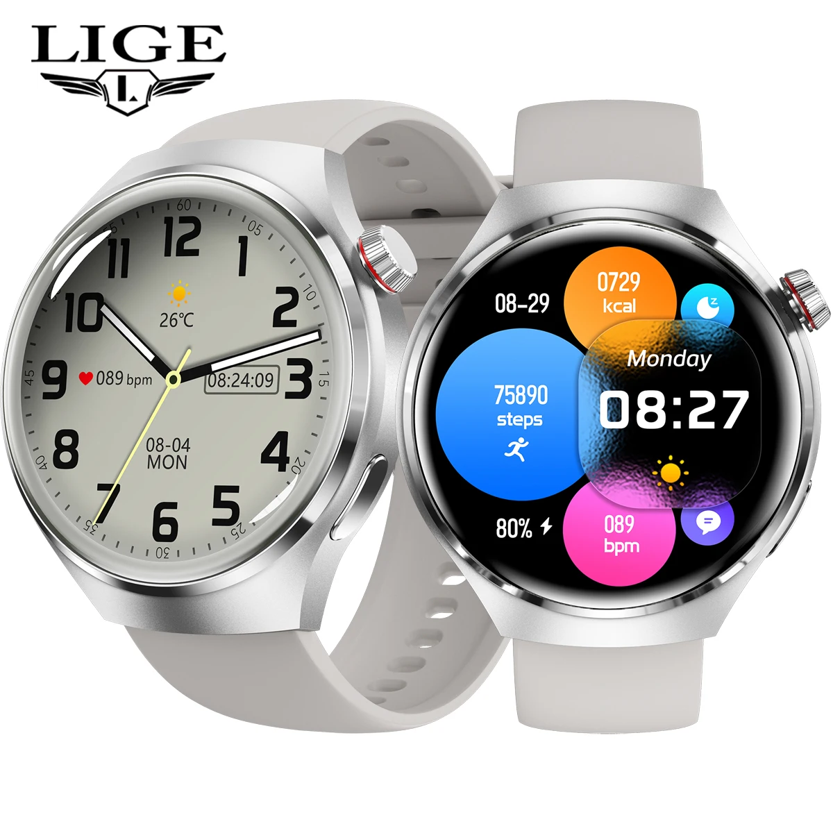 LIGE NFC+GPS SMart Watch Luxury Woman AI Voice Waterproof Drainage Bracelet Off screen pointer Heart Rate Tracker Smartwatch Man
LIGE NFC+GPS SMart Watch Luxury Woman AI Voice Waterproof Drainage Bracelet Off screen pointer Heart Rate Tracker Smartwatch Man