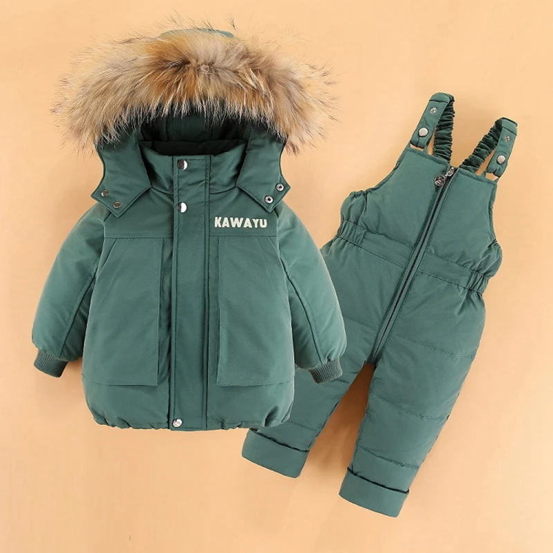 Зимний комплект детской одежды для маленьких мальчиков и девочек пальто на