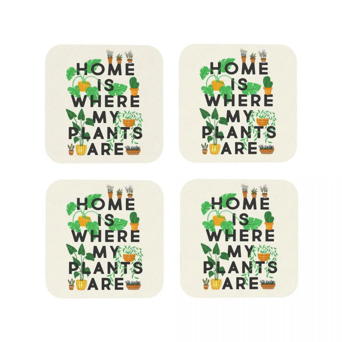 

Подставки «дом, где мои растения», термостойкие коврики для обеденного стола, кухонные аксессуары для сушки посуды, коврик для кофе