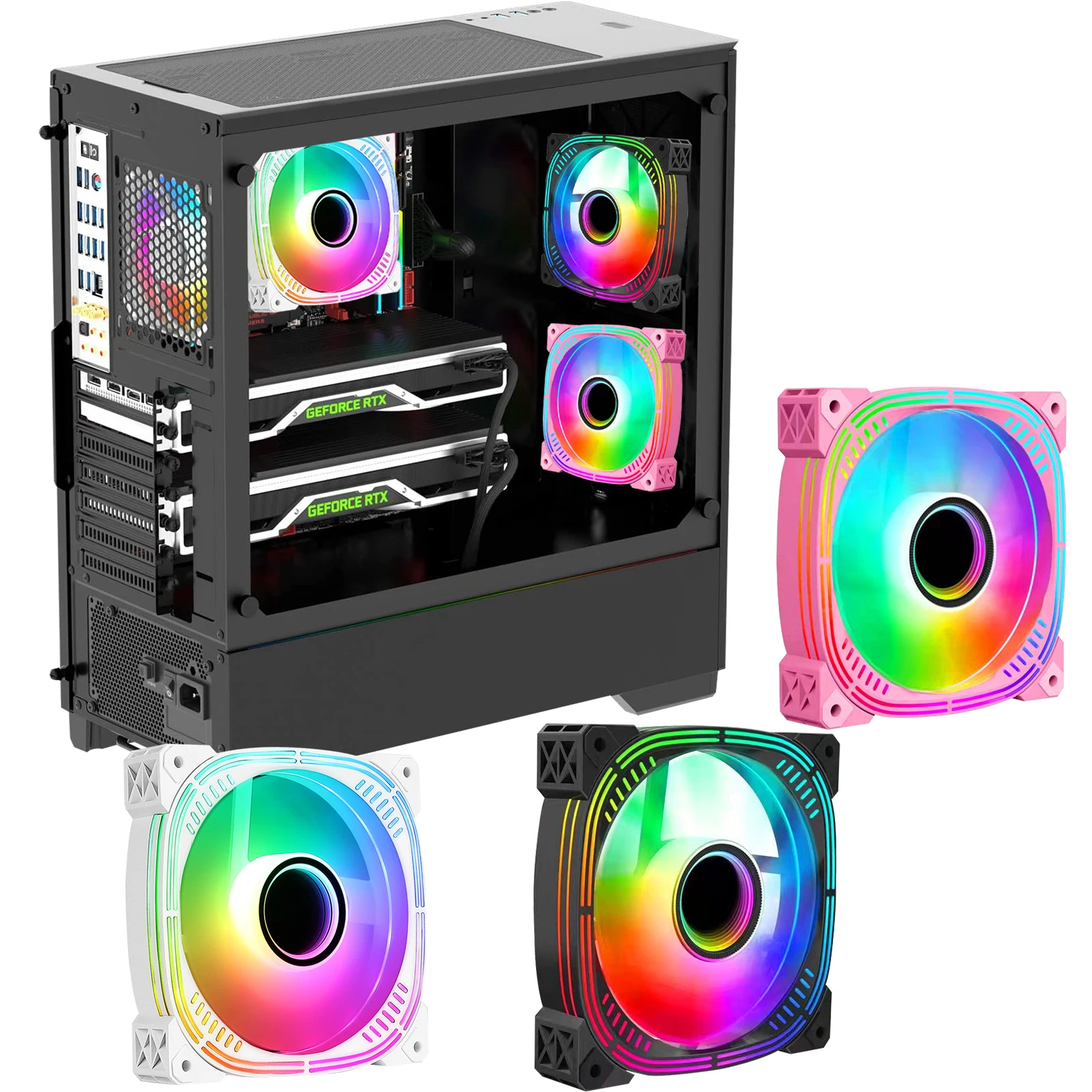 120mm Fan box ARGB RGB Cooling Ventilador 6PIN Rainbow Computer Case Chassis Fans 12V Silent Adjust 12cm 1155
120mm Fan box ARGB RGB Cooling Ventilador 6PIN Rainbow Computer Case Chassis Fans 12V Silent Adjust 12cm 1155