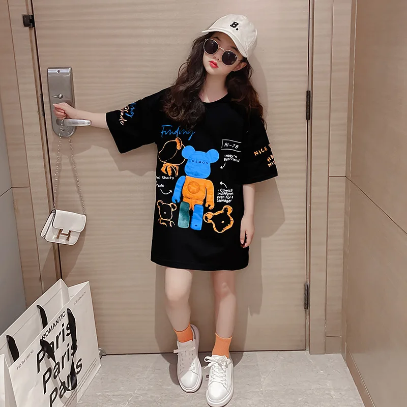 Girls Cartoon Bear Long Tops 8 10 years Baby Summer Fashion T-shirt Teenage Girls Outfits
Girls Cartoon Bear Long Tops 8 10 years Baby Summer Fashion T-shirt Teenage Girls Outfits