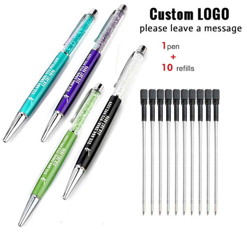1+10Pcs/Set Custom Made Colorful Rhinestone Couple Ballpoint Pen Refill Birthday Valentine's Day Engraved Gift Office Stationery
1+10Pcs/Set Custom Made Colorful Rhinestone Couple Ballpoint Pen Refill Birthday Valentine's Day Engraved Gift Office Stationery