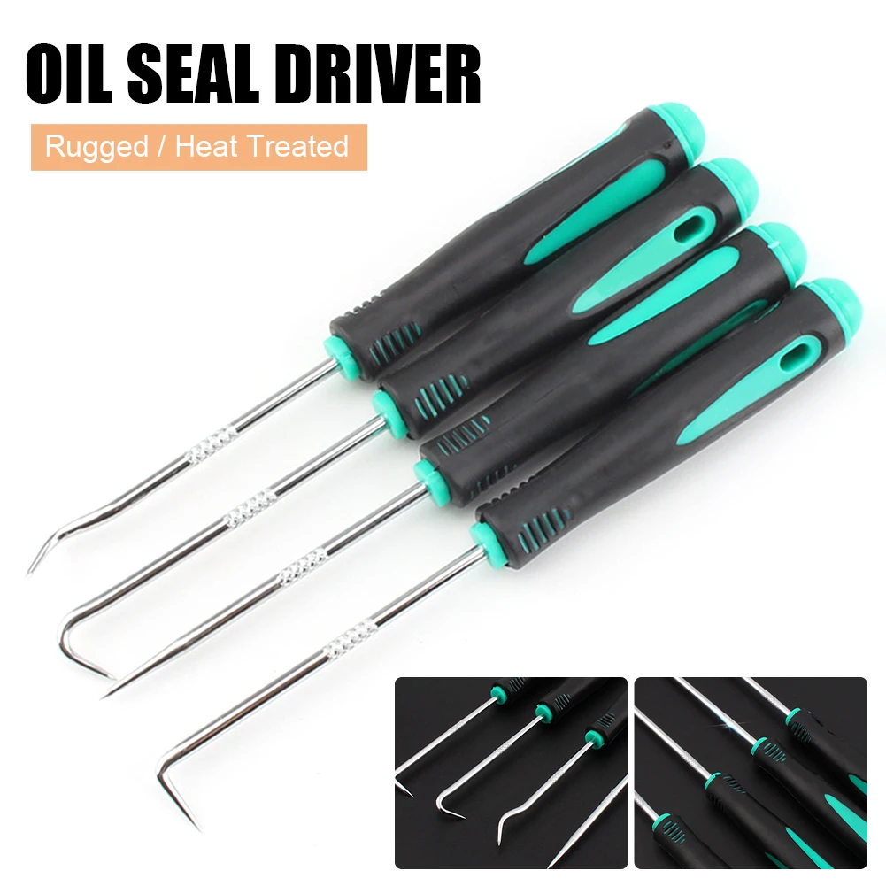 

4Pcs 240mm/165mm Car Oil Seal Screwdrivers O-ring Gasket Washer Puller Remover Pick and Hook Set Auto Repair Tools