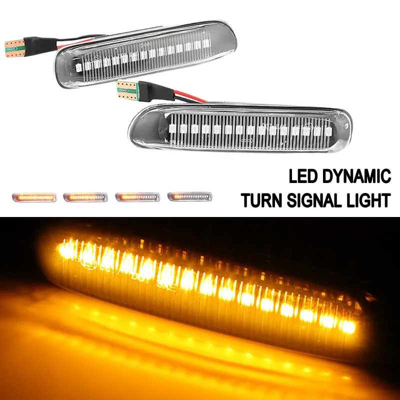 2pcs Flowing Turn Signal Light Dynamic LED Side Marker Light 12v Side Repeater Lamp For BMW E46 3er Limo Coupe Compact Cabriolet
2pcs Flowing Turn Signal Light Dynamic LED Side Marker Light 12v Side Repeater Lamp For BMW E46 3er Limo Coupe Compact Cabriolet