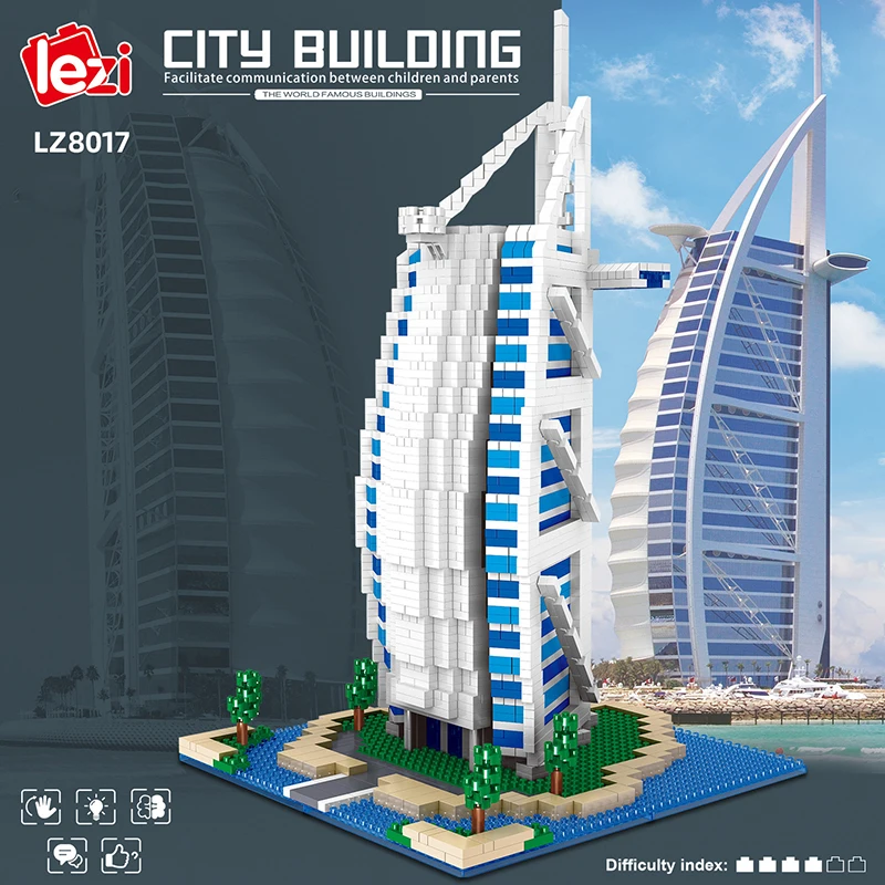LZ8017 Particle Building Block Burj Al Arab Hotel 3D Model Assembly Drawing City Street View DIY Building Block Toy
LZ8017 Particle Building Block Burj Al Arab Hotel 3D Model Assembly Drawing City Street View DIY Building Block Toy