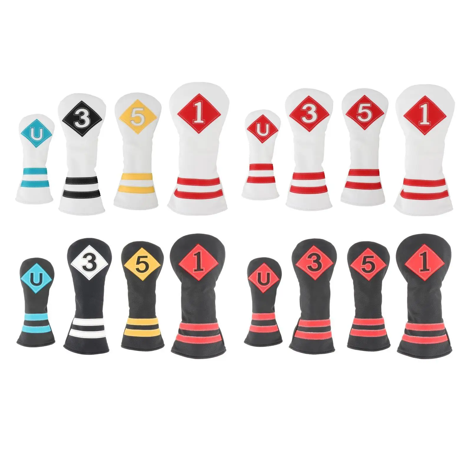 4x Golf Wood Head Cover Golf Club Headcover with Numbers Embroidery Waterproof PU Leather for Driver Woods Fairway Hybrid
4x Golf Wood Head Cover Golf Club Headcover with Numbers Embroidery Waterproof PU Leather for Driver Woods Fairway Hybrid
