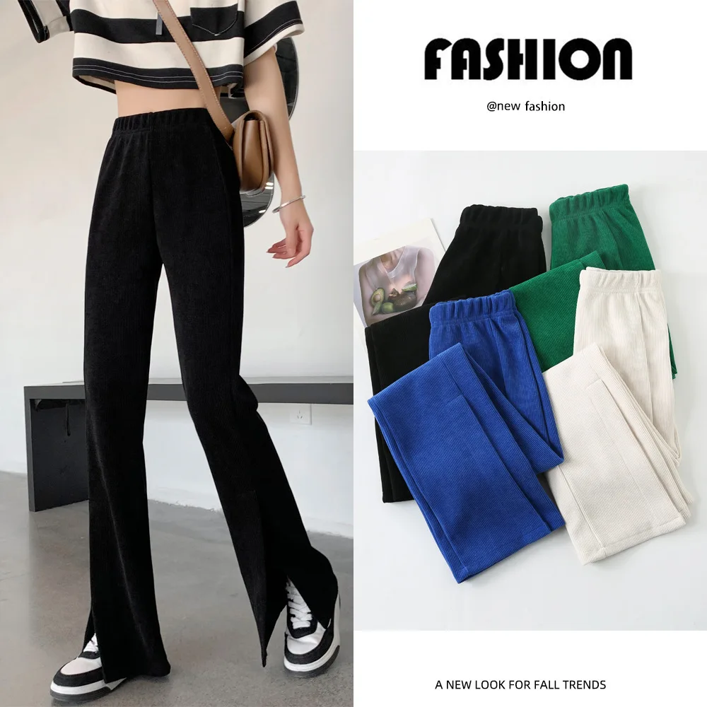 2022 Spring New Slit Wide Leg Pants Women's Fashion High Waist Drape Straight Loose Pleated Split Trousers Casual Flared Pants
2022 Spring New Slit Wide Leg Pants Women's Fashion High Waist Drape Straight Loose Pleated Split Trousers Casual Flared Pants