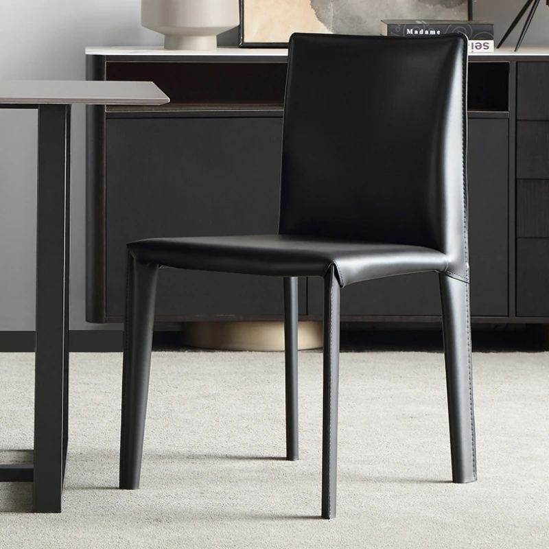 Nordic Light Luxury Saddle Leather Dining Chairs Restaurant Chair with Backrest Italian Minimalist Leisure Chair Fashionable
Nordic Light Luxury Saddle Leather Dining Chairs Restaurant Chair with Backrest Italian Minimalist Leisure Chair Fashionable
