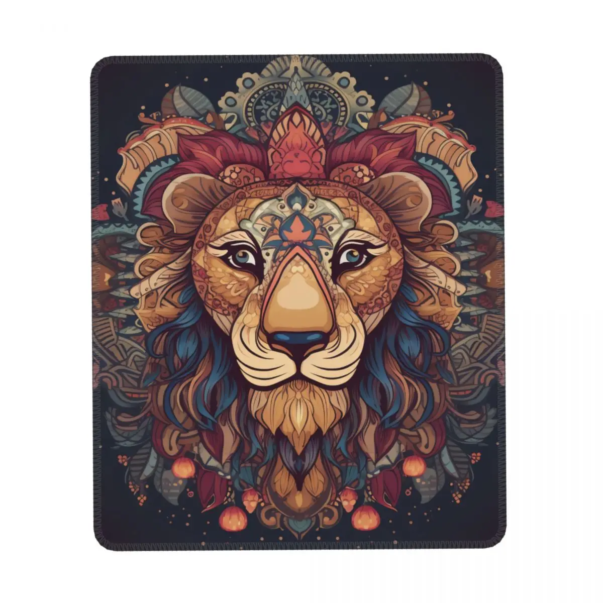 

Вертикальный резиновый коврик для мыши с рисунком льва мандалы ярких цветов противоскользящие качественные винтажные коврики для мыши