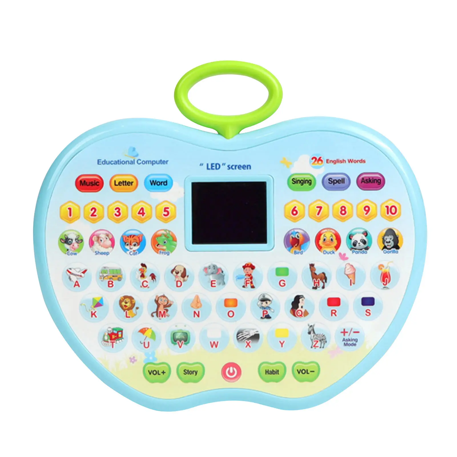 Toddlers Tablet Toys Smart Educational Toy LED Screen Display Learning Machine Numbers ABC Spelling Pad For Children 3-6 Years
Toddlers Tablet Toys Smart Educational Toy LED Screen Display Learning Machine Numbers ABC Spelling Pad For Children 3-6 Years