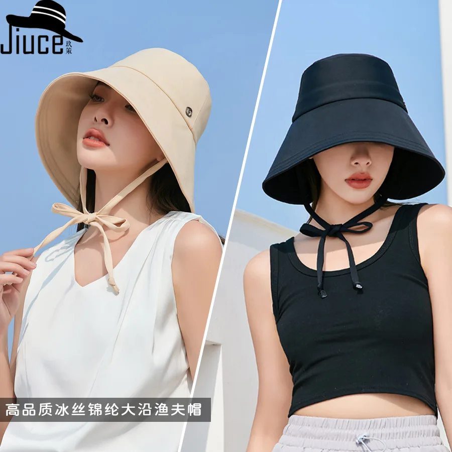 Летняя уличная шляпа от солнца с большими краями из ледяного шелка женская уличная шляпа для защиты лица рыбака шляпа для демонстрации малого лица 
Летняя уличная шляпа от солнца с большими краями из ледяного шелка женская уличная шляпа для защиты лица рыбака шляпа для демонстрации малого лица