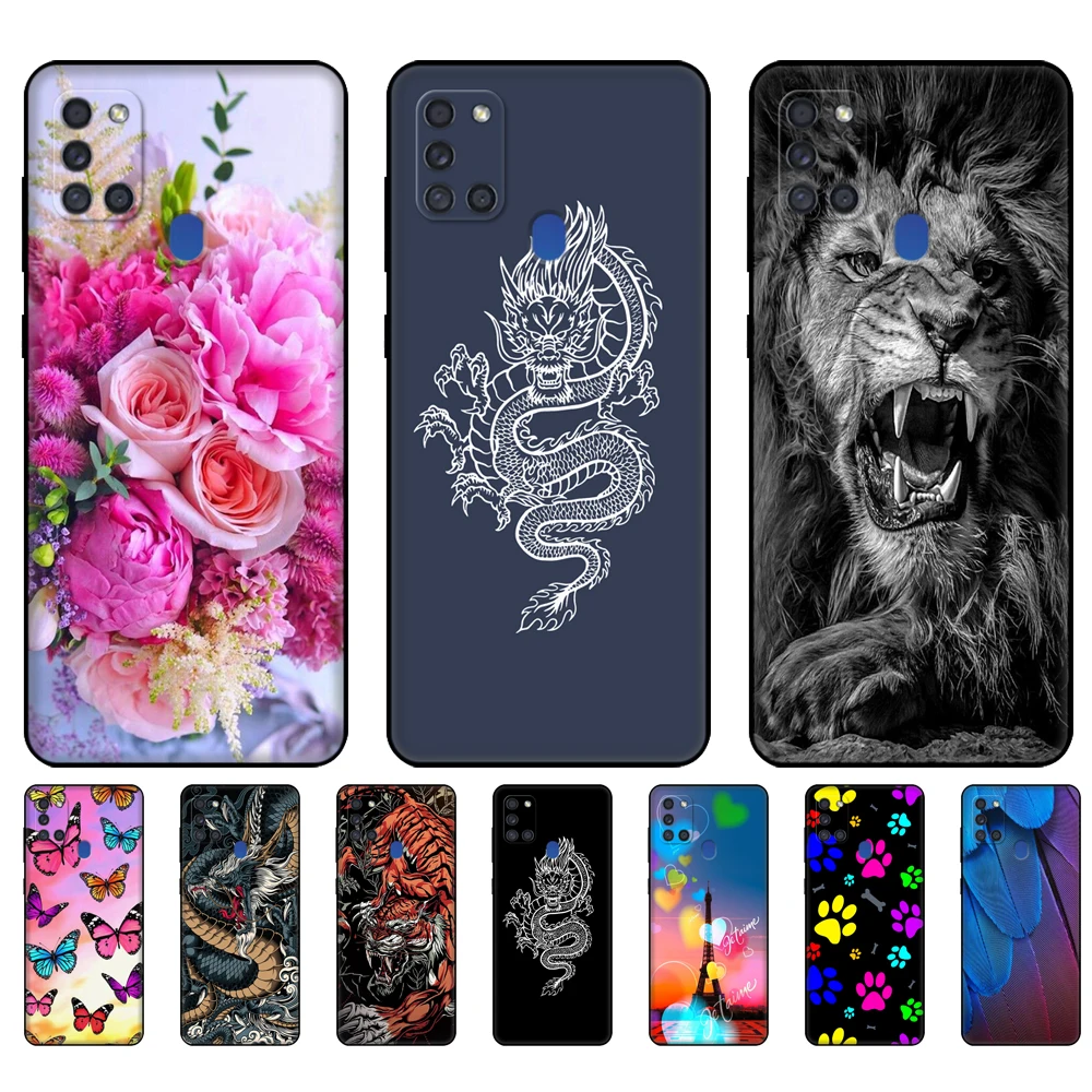 

For Samsung A21S Case 6.5" Soft Silicon Back Phone Cover For Samsung Galaxy A21s GalaxyA21s A 21s a217 Shell black tpu case