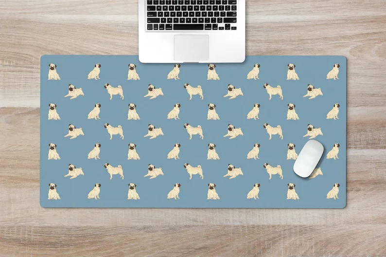 Pug Large Desk Mat, Dog Mousepad, Cute Mouse Pad with Wrist rest or Keyboard Wrist Rest, Dog Mom Office Desk Decor Gift 
Pug Large Desk Mat, Dog Mousepad, Cute Mouse Pad with Wrist rest or Keyboard Wrist Rest, Dog Mom Office Desk Decor Gift