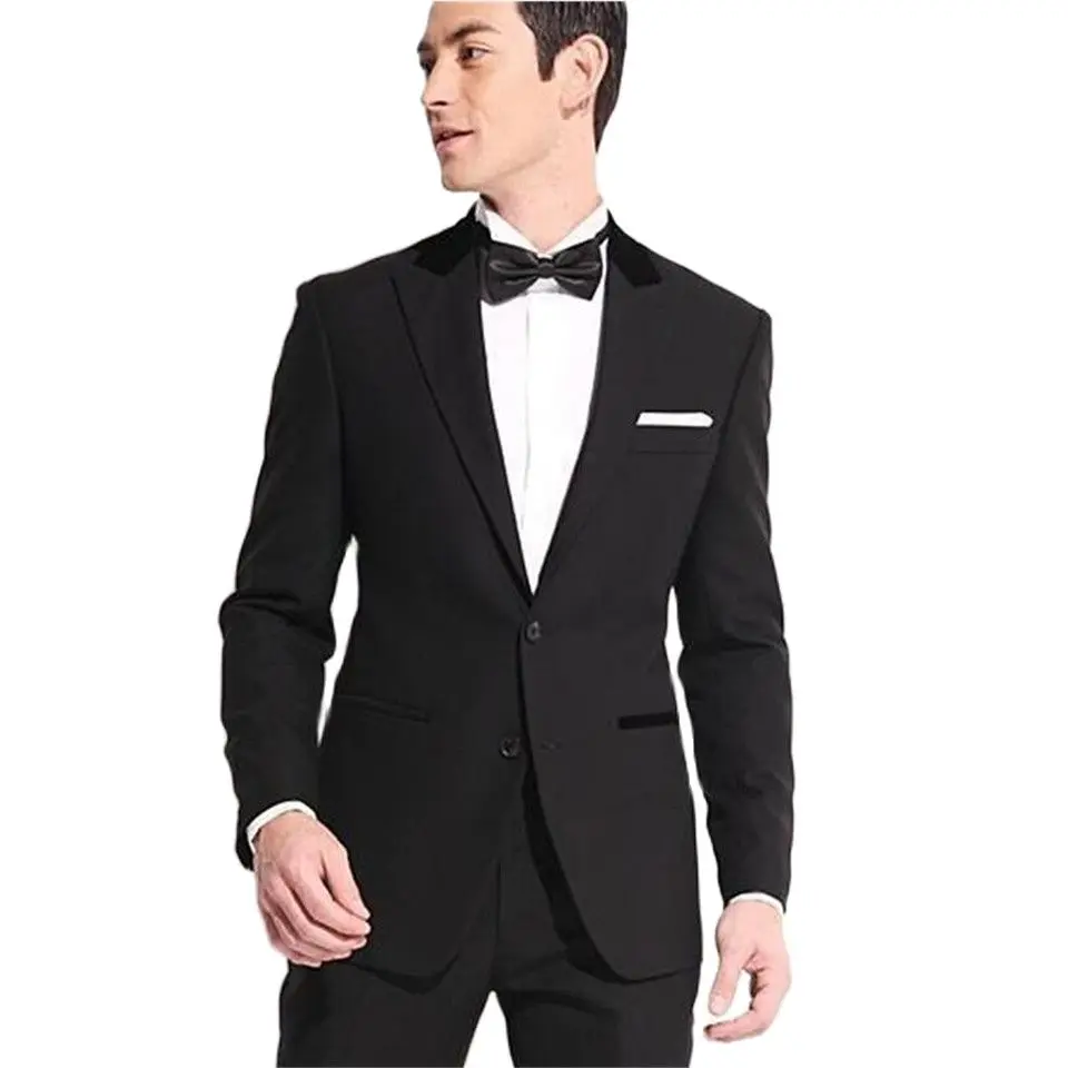 

Veiai Men Suit Custom Made Groomsmen Notch Lapel Groom Tuxedos black Men Suits Wedding Best Man Blazer (Jacket+Pants+Tie)