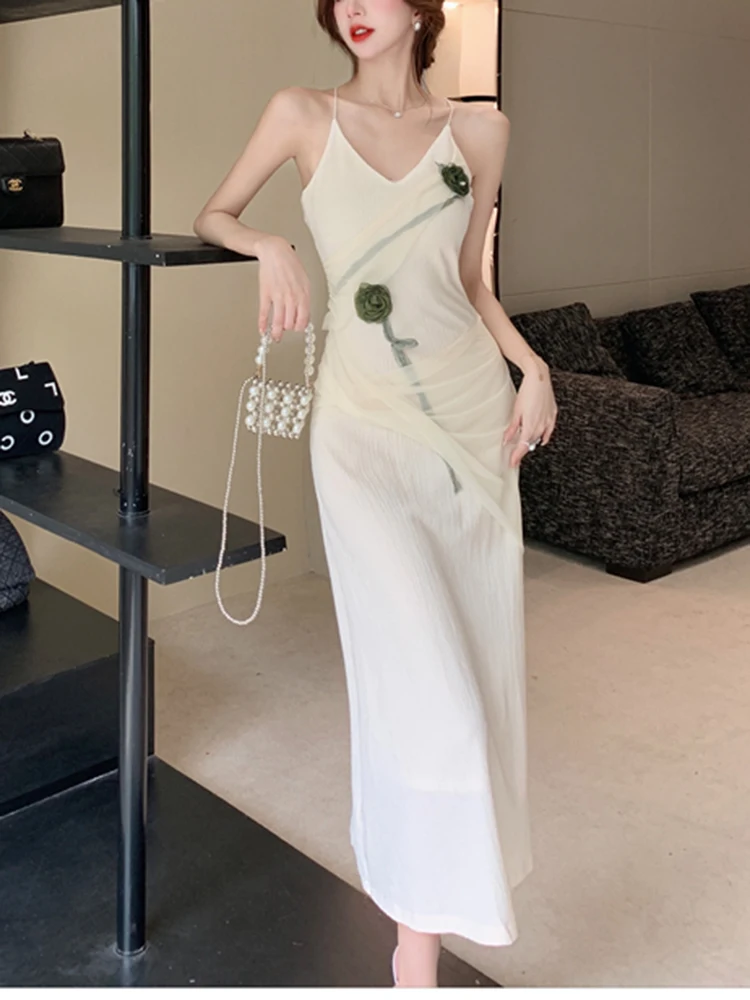 WKFYY Party Sexy Vintage Chiffon Mesh Camellia Flower Pleated Bandage Backless Camisole Slim Maxi Mid Calf Long Dress D4236
WKFYY Party Sexy Vintage Chiffon Mesh Camellia Flower Pleated Bandage Backless Camisole Slim Maxi Mid Calf Long Dress D4236