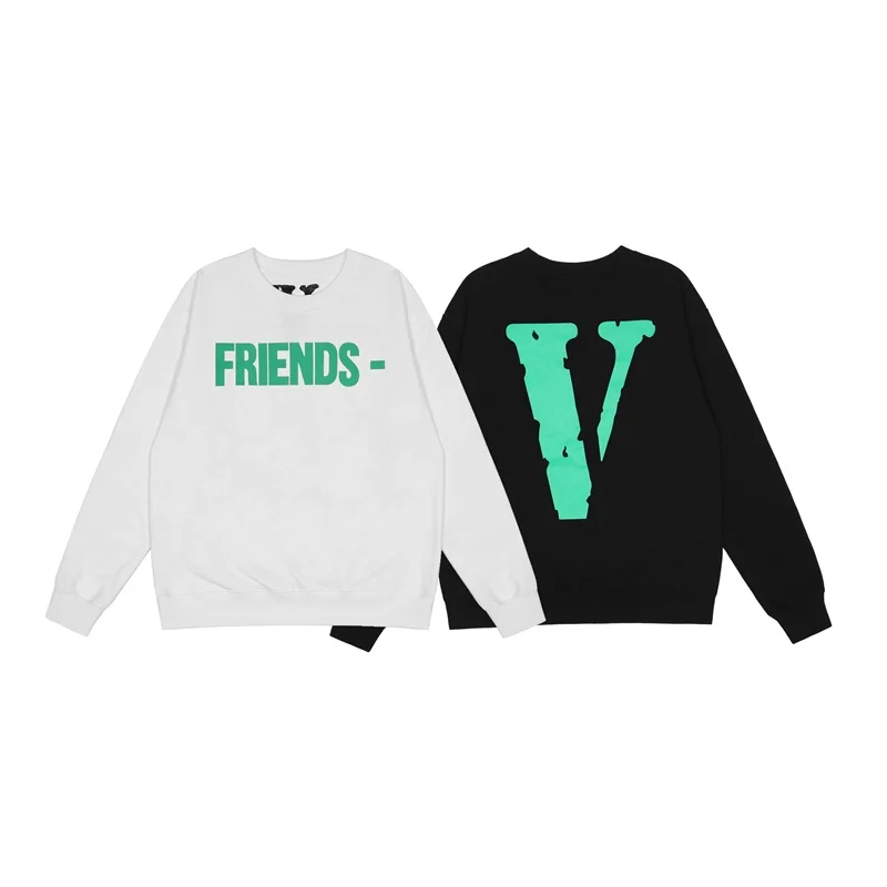

Vlone 22ss Same Style Sweatershirt Men's and Women's Spring Thin Design Sense Couple Letters Trendy Brand Long Sleeve round Neck