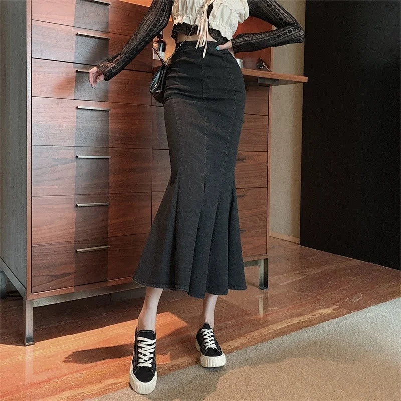 Women High Waist Pencil Bodycon Vintage Denim Long Skirts Mermaid Pleated Skinny Split Slim Fit Wrap Oversized Sexy Skirt Female
Women High Waist Pencil Bodycon Vintage Denim Long Skirts Mermaid Pleated Skinny Split Slim Fit Wrap Oversized Sexy Skirt Female