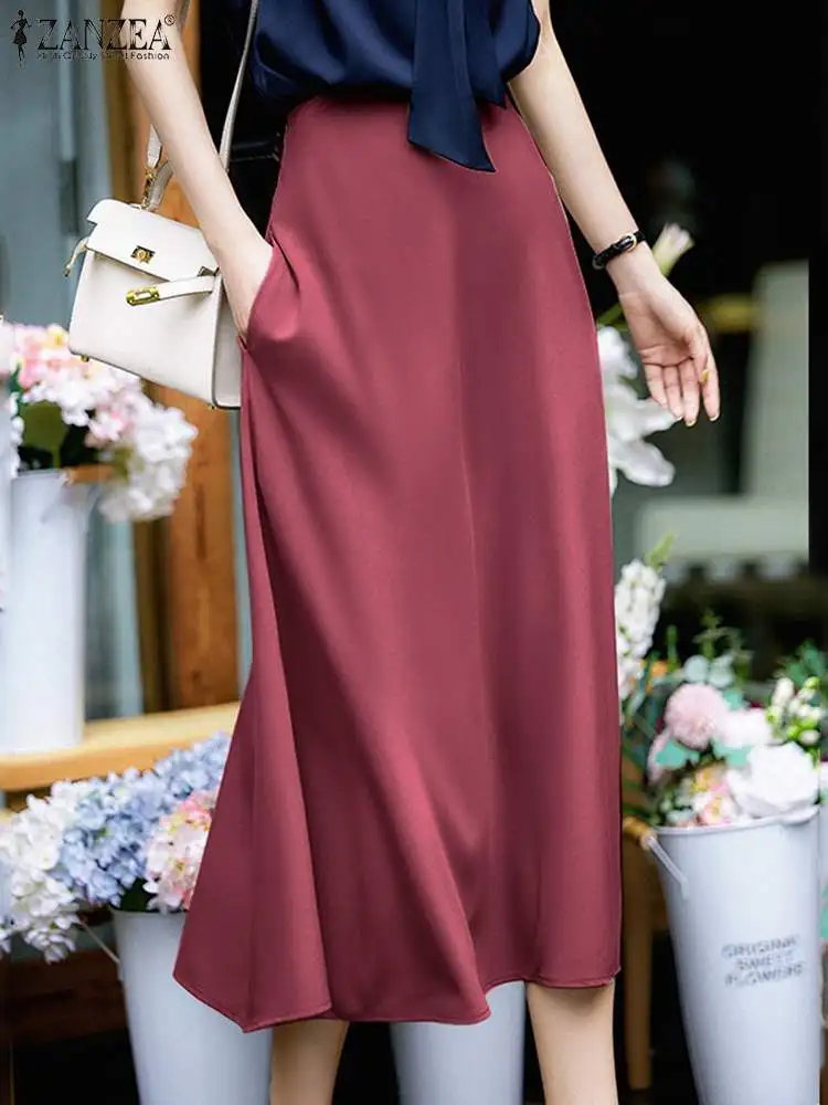 ZANZEA Women Casual Satin OL Skirts Elegant Women High Waisted Summer Spring Long Skirt New Korean Style Ladies Office Skirts
ZANZEA Women Casual Satin OL Skirts Elegant Women High Waisted Summer Spring Long Skirt New Korean Style Ladies Office Skirts