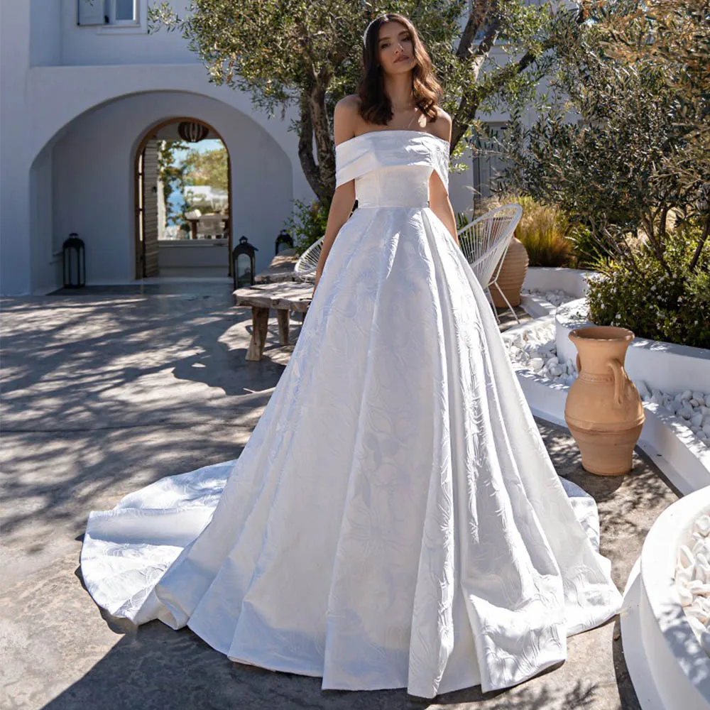 Boat Neck Wedding Dress For Bride 2022 Sleeveless Off The Shoulder A-Line Bridal Gown Backless Lace Appliques Vestido De Noiva
Boat Neck Wedding Dress For Bride 2022 Sleeveless Off The Shoulder A-Line Bridal Gown Backless Lace Appliques Vestido De Noiva