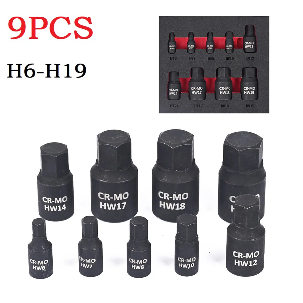 9Pcs Hex Torx Screwdriver Bit Hex Screwdriver Bit 1/4 3/8 1/2Inch Drive Socket Bits Hand Tools H6-H19 Socket Adapter Hand Tool
9Pcs Hex Torx Screwdriver Bit Hex Screwdriver Bit 1/4 3/8 1/2Inch Drive Socket Bits Hand Tools H6-H19 Socket Adapter Hand Tool