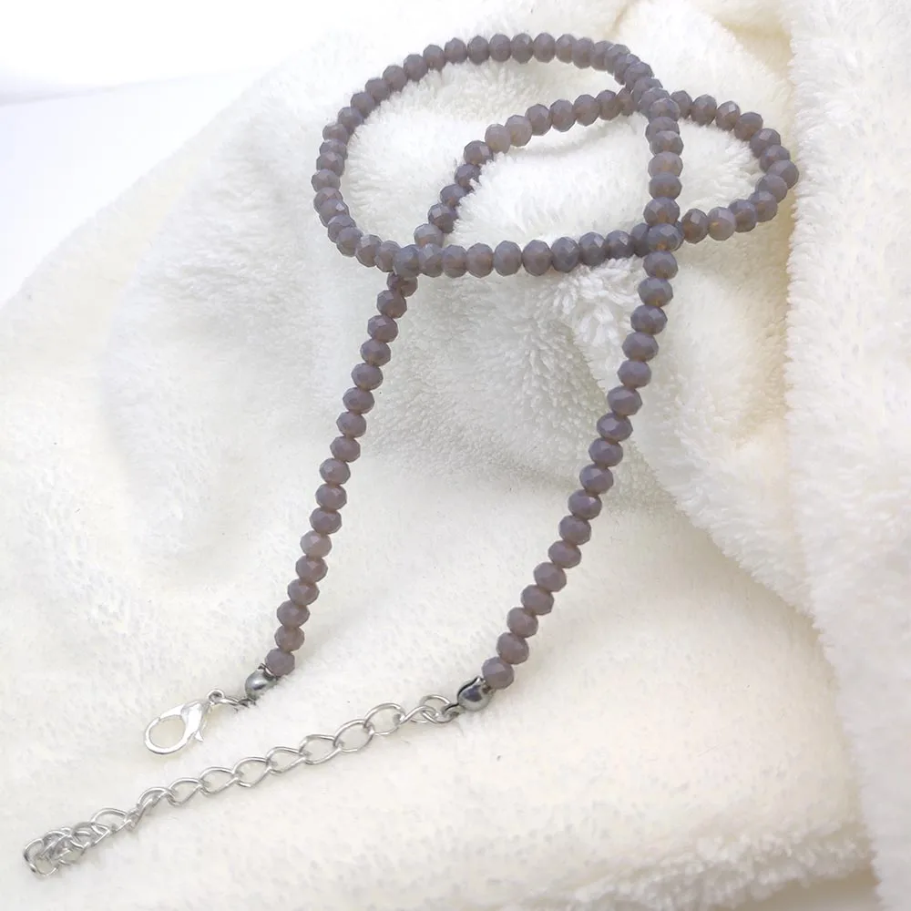 Fashion Crystal Women's Neck Chain 4mm Grey Diamond Choker Necklace for Women Girls Gift Beads Jewelry Seed Beads Accessories
Fashion Crystal Women's Neck Chain 4mm Grey Diamond Choker Necklace for Women Girls Gift Beads Jewelry Seed Beads Accessories