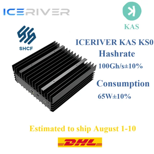 BUY 5 GET 3 FREE Ice River KAS KS0 Asic Miner 100Gh/S With official PSU 
BUY 5 GET 3 FREE Ice River KAS KS0 Asic Miner 100Gh/S With official PSU