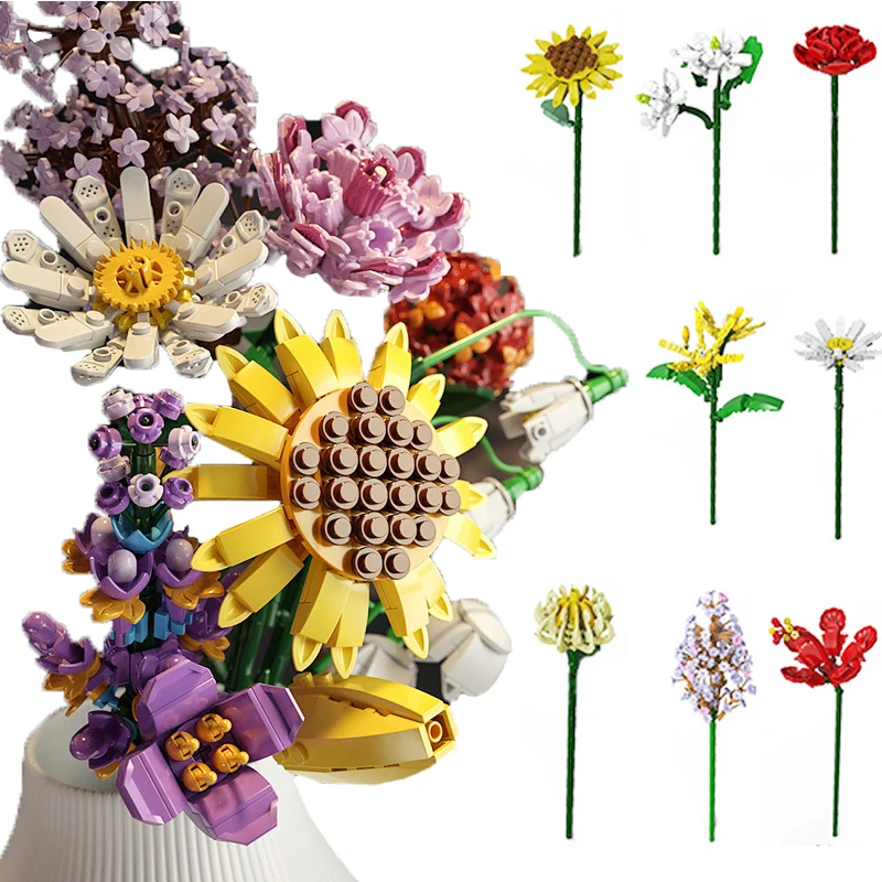 Assembly Brick Flower Bouquets Plants Building Blocks Sunflower Rose Daffodil Tulip Lilac Daisy Lotus Carnation Girl Toys Gift
Assembly Brick Flower Bouquets Plants Building Blocks Sunflower Rose Daffodil Tulip Lilac Daisy Lotus Carnation Girl Toys Gift