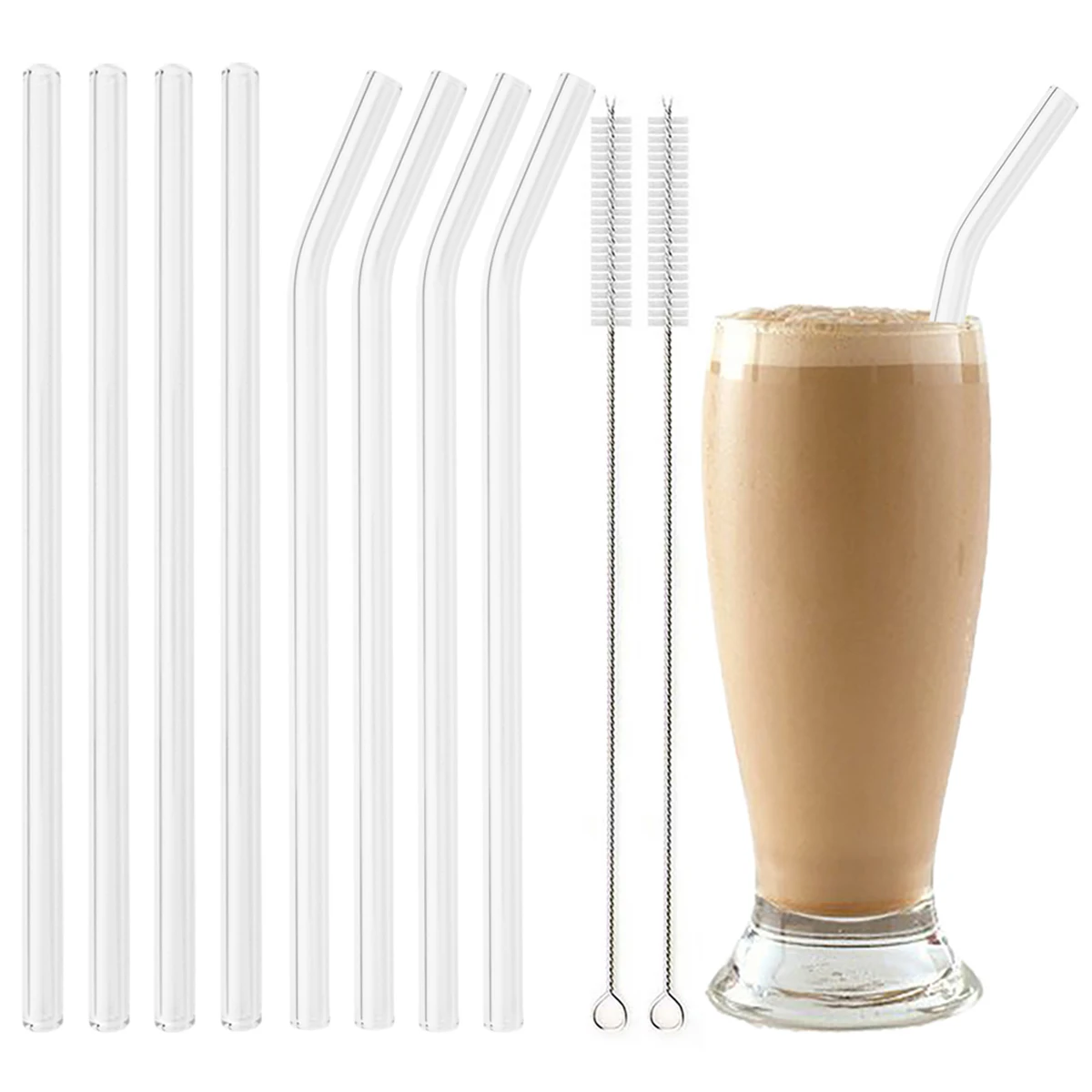 Eco Friendly Drinking Straw Straws with Brush Reusable High Borosilicate Set for Smoothies Cocktails Bar Accessories Glass Straw
Eco Friendly Drinking Straw Straws with Brush Reusable High Borosilicate Set for Smoothies Cocktails Bar Accessories Glass Straw