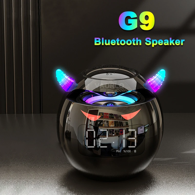Mini Bluetooth Speaker LED Flash Bedside Alarm Clock Subwoofer Music TF Player With Microphone Little devil Bluetooth Speaker
Mini Bluetooth Speaker LED Flash Bedside Alarm Clock Subwoofer Music TF Player With Microphone Little devil Bluetooth Speaker
