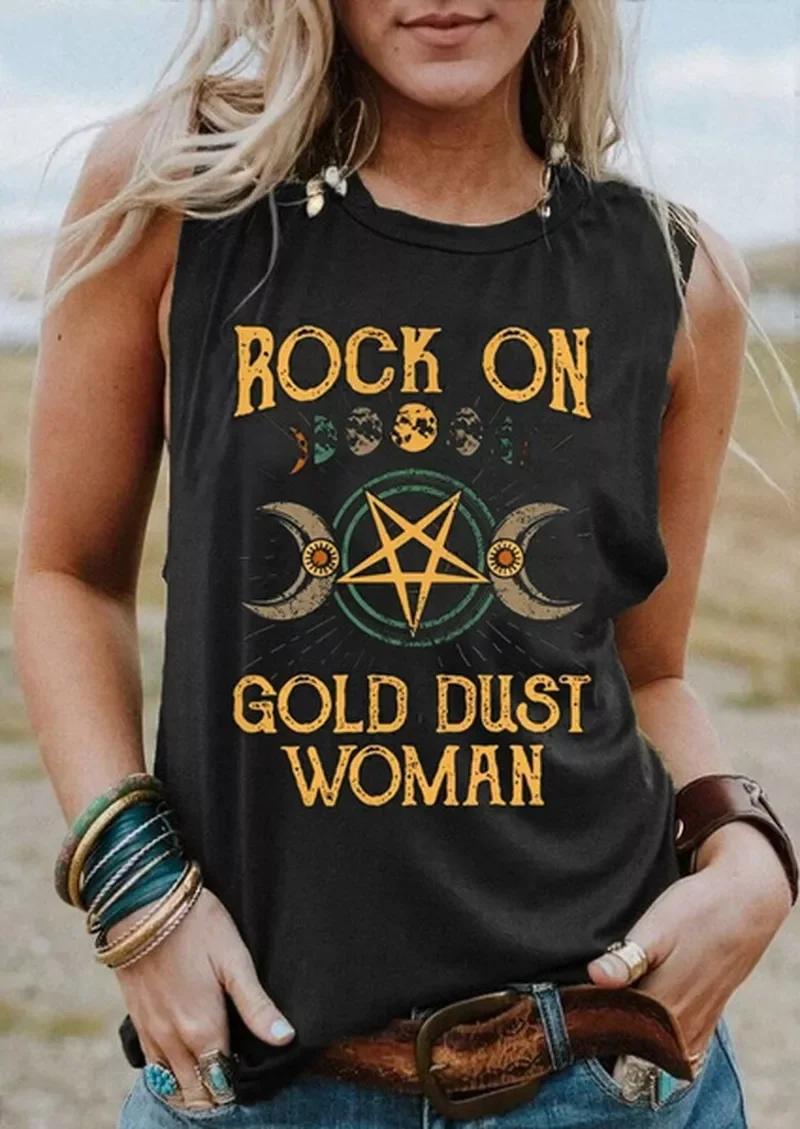 2023NEW Top Women Moon and Star Print Sleeveless Loose Shirts Summer Ladies Casual Letter Printed Round Neck Shirts Y2k Tops Ves
2023NEW Top Women Moon and Star Print Sleeveless Loose Shirts Summer Ladies Casual Letter Printed Round Neck Shirts Y2k Tops Ves