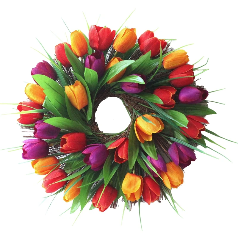 Artificial Tulip Wreath With Green Leaves Spring Wreath For Front Door Wall Window Wedding Party Indoor Outdoor Decor
Artificial Tulip Wreath With Green Leaves Spring Wreath For Front Door Wall Window Wedding Party Indoor Outdoor Decor