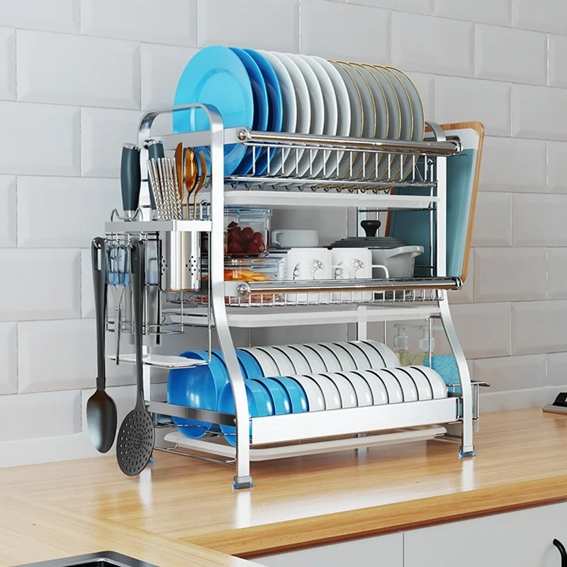 304 Stainless Steel Dish Rack Drain Rack Kitchen Rack Three-layer Drying Dishwashing Storage Box Supplies
304 Stainless Steel Dish Rack Drain Rack Kitchen Rack Three-layer Drying Dishwashing Storage Box Supplies