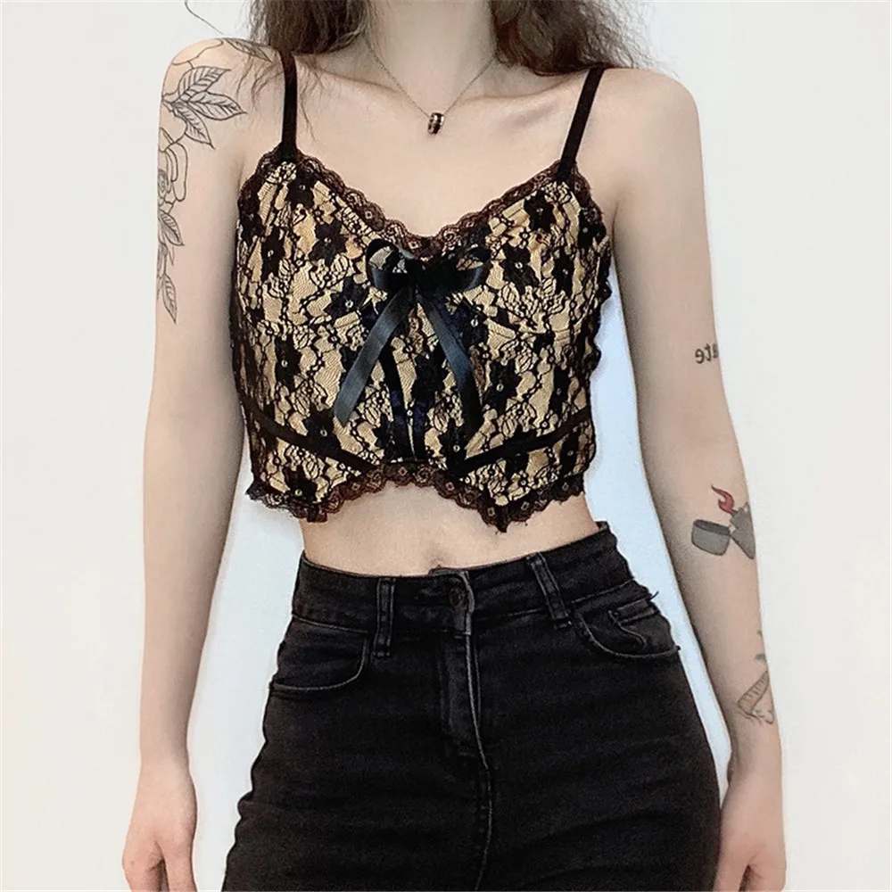 Gothic Retro Darkness Fashion Y2K Style Women's Tank Top Sling Underwear Sexy Lace Stitching Personalized Bow Design Zipper Slim
Gothic Retro Darkness Fashion Y2K Style Women's Tank Top Sling Underwear Sexy Lace Stitching Personalized Bow Design Zipper Slim