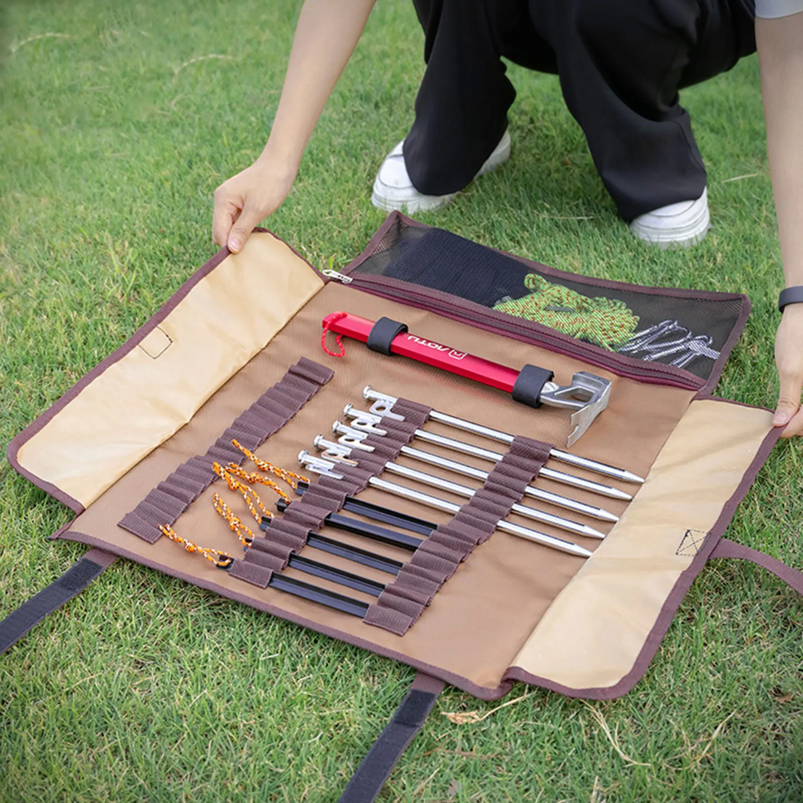 Outdoor Camping Ground Nail Storage Bag Oxford Cloth Organizer Tent Nail Bag Kit Hammer Stakes Tents Accessories Carrying Pouch 
Outdoor Camping Ground Nail Storage Bag Oxford Cloth Organizer Tent Nail Bag Kit Hammer Stakes Tents Accessories Carrying Pouch