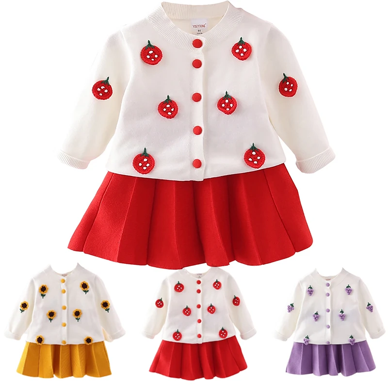 Girls Autumn Winter Clothing Knitted Suits Cute Hook Flower Sweater Dress 0-7Years Kids Warm Cardigan Pleated Princess Costume
Girls Autumn Winter Clothing Knitted Suits Cute Hook Flower Sweater Dress 0-7Years Kids Warm Cardigan Pleated Princess Costume