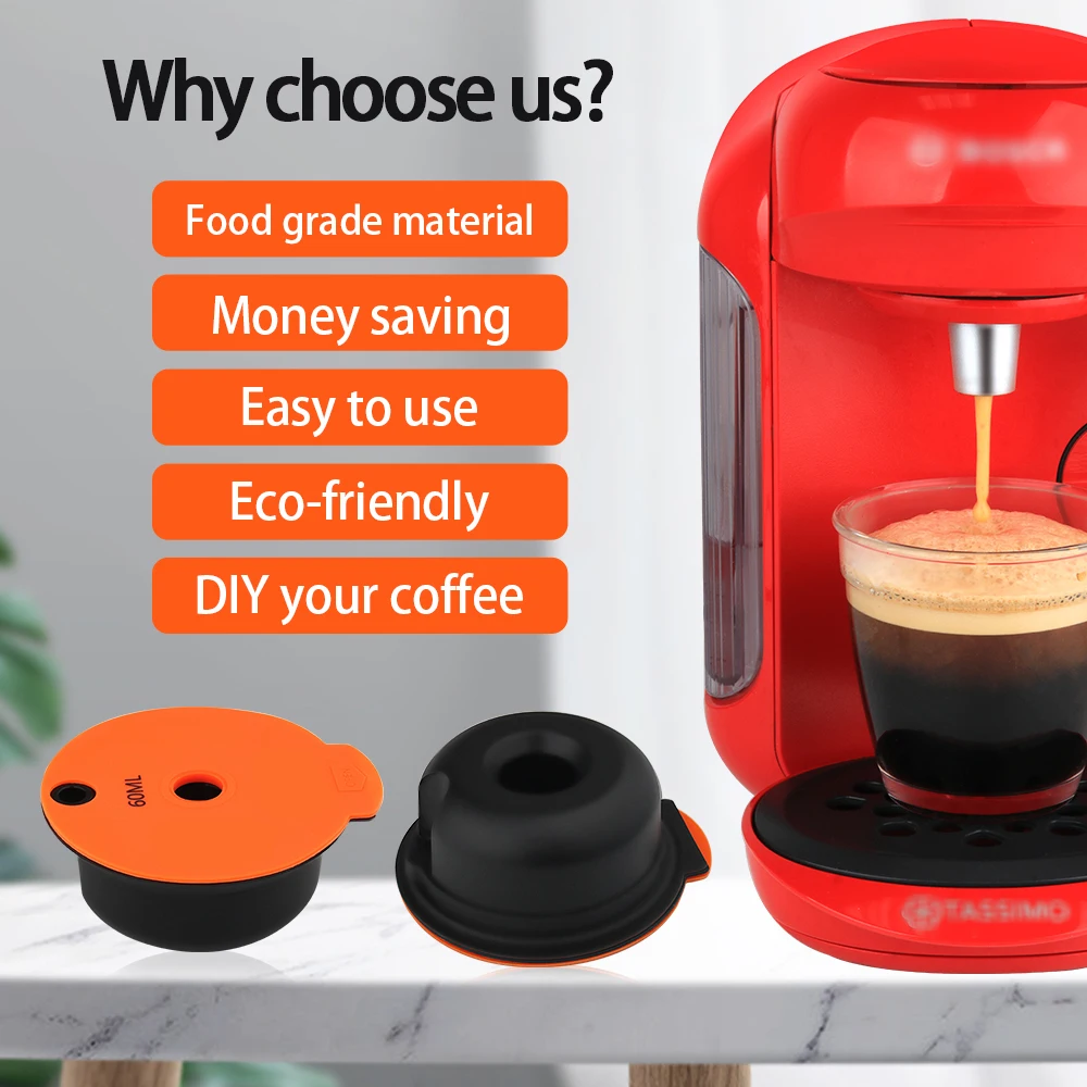 ICafilas Reusable Coffee Capsules Pods For Tassimo Bosch Machine Refillable Filter Maker Pod Coffee Accessories 60ml / 180ml
ICafilas Reusable Coffee Capsules Pods For Tassimo Bosch Machine Refillable Filter Maker Pod Coffee Accessories 60ml / 180ml