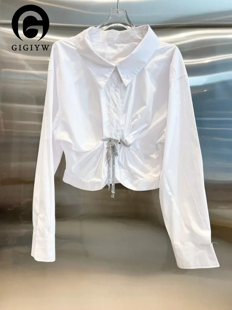Женская короткая рубашка-поло GIGIYW, Весенняя белая рубашка-Топ с длинным рукавом и воротником-поло, 2023
Женская короткая рубашка-поло GIGIYW, Весенняя белая рубашка-Топ с длинным рукавом и воротником-поло, 2023