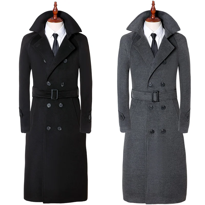 

Мужские шерстяные пальто до колен, модная одежда в британском стиле на осень и зиму, новинка для отдыха, деловая Высококачественная теплая о...